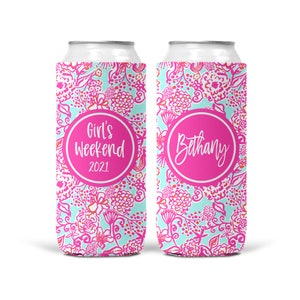 Bachelorette Party Favors Can Cooler Beer Hugger For Girls Weekend Trip Drink Sleeve For Beach Bach Wedding Favor Bridal Shower Gift
