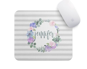 Personalized Mouse Pad - Eucalyptus Wreath - Personalized Mouse Pad Mousepad Mouse Pad Office Desk Accessories Cubicle Coworker Gift