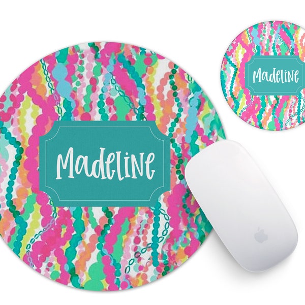 Personalized Mouse Pad and Coaster - Monogrammed Mousepad, Monogram Gifts, Desk Accessories, Office Accessories, Personalized Gift, USA Made