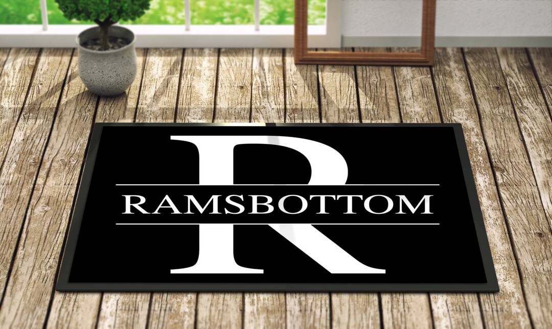 Personalized Door Mat Name and Letter Fall Home Decor Monogrammed Gifts for Her Floral for the