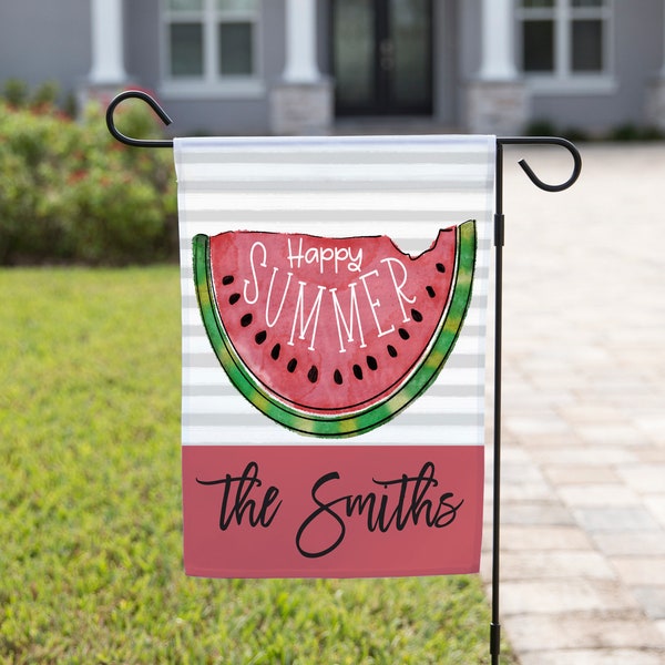 Summer Watermelon Garden Flag - Personalized Garden Flag Welcome Flag Welcome Friends Summer Beach House Decor Yard Decor Outdoor Deco