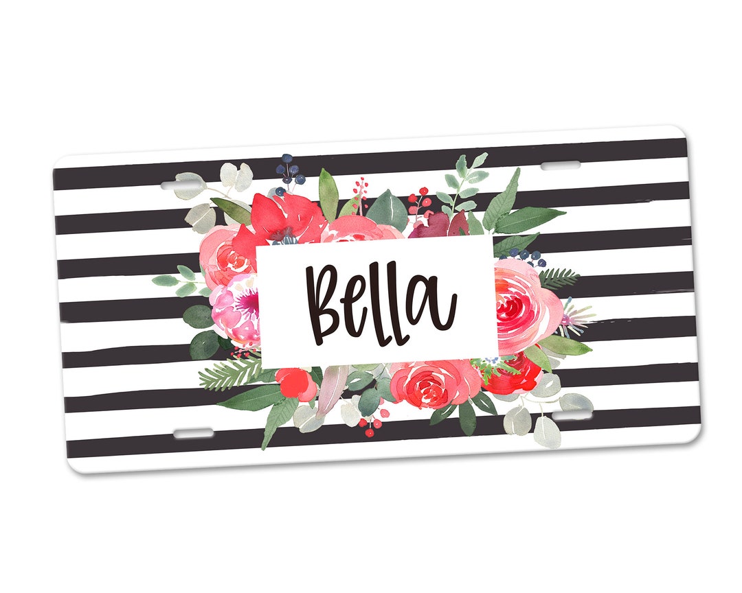 Personalized License Plate, License Plate Frame Personalized Tag Monogram Front Plate
