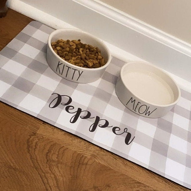 Personalized Pet Bowl Mats Dog Lover Gift Cat Lover Gift Etsy