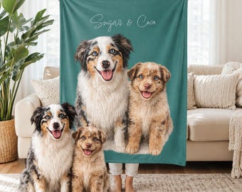 Personalized Pet Blanket Custom Dog Photo Throw | Pet Lover Gift Memorial Fleece Keepsake for Dogs & Cats | Soft Cozy Decor