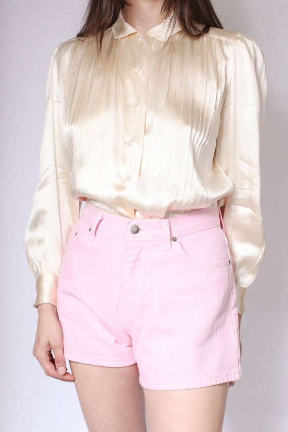 Pink Denim High Waisted Shorts