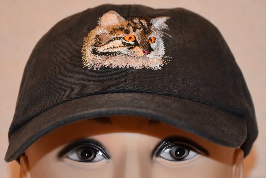 Black Cat Embroidered Baseball Cap: Garment-washed Cotton Dad Hat - Etsy