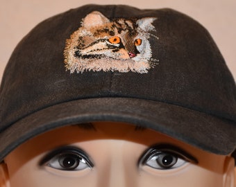 Black Cat Embroidered Hat, baseball cap, dad mom cap, pet cat hat