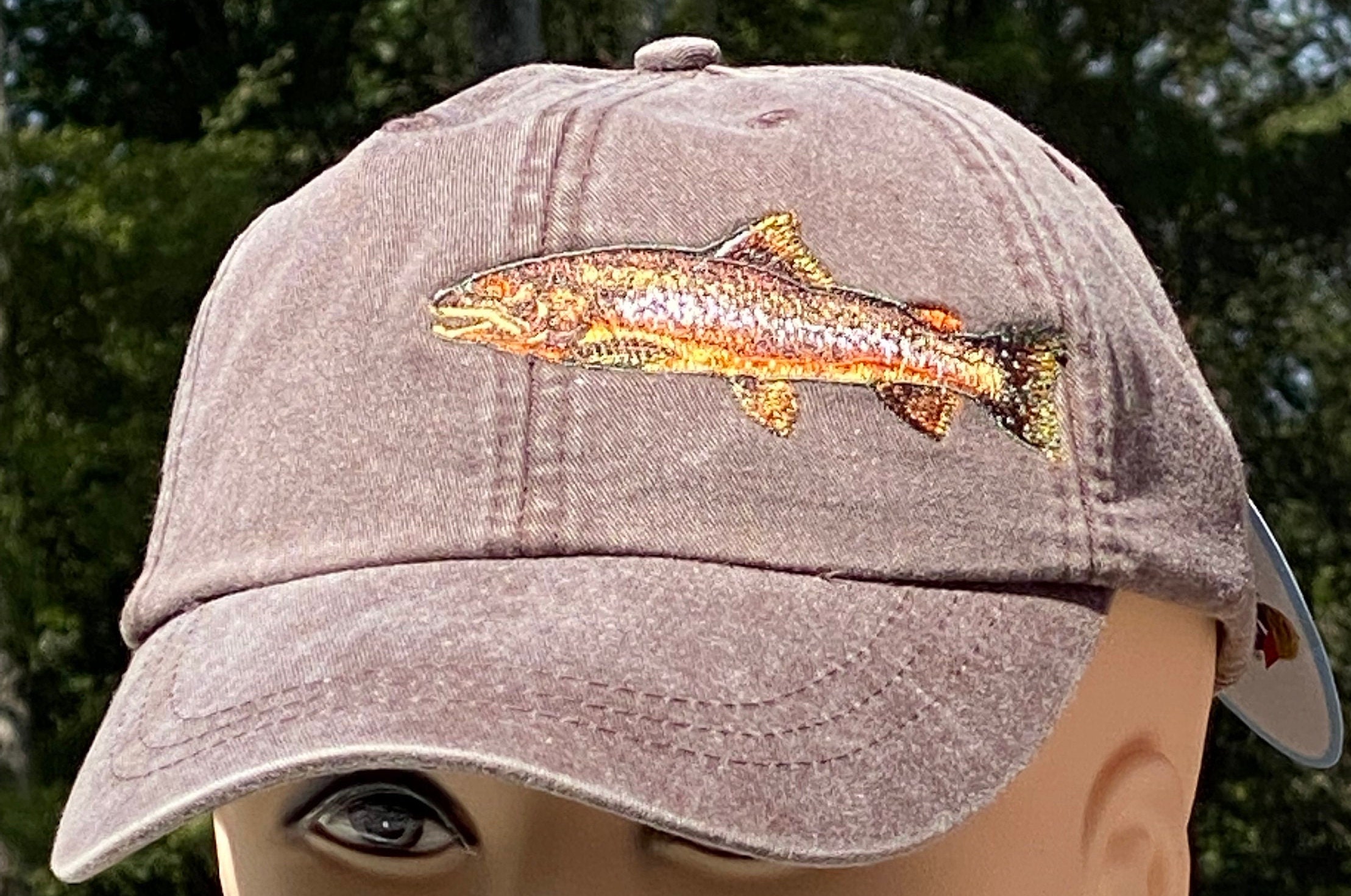 Brown Trout Baseball Cap Embroidery Dad 
