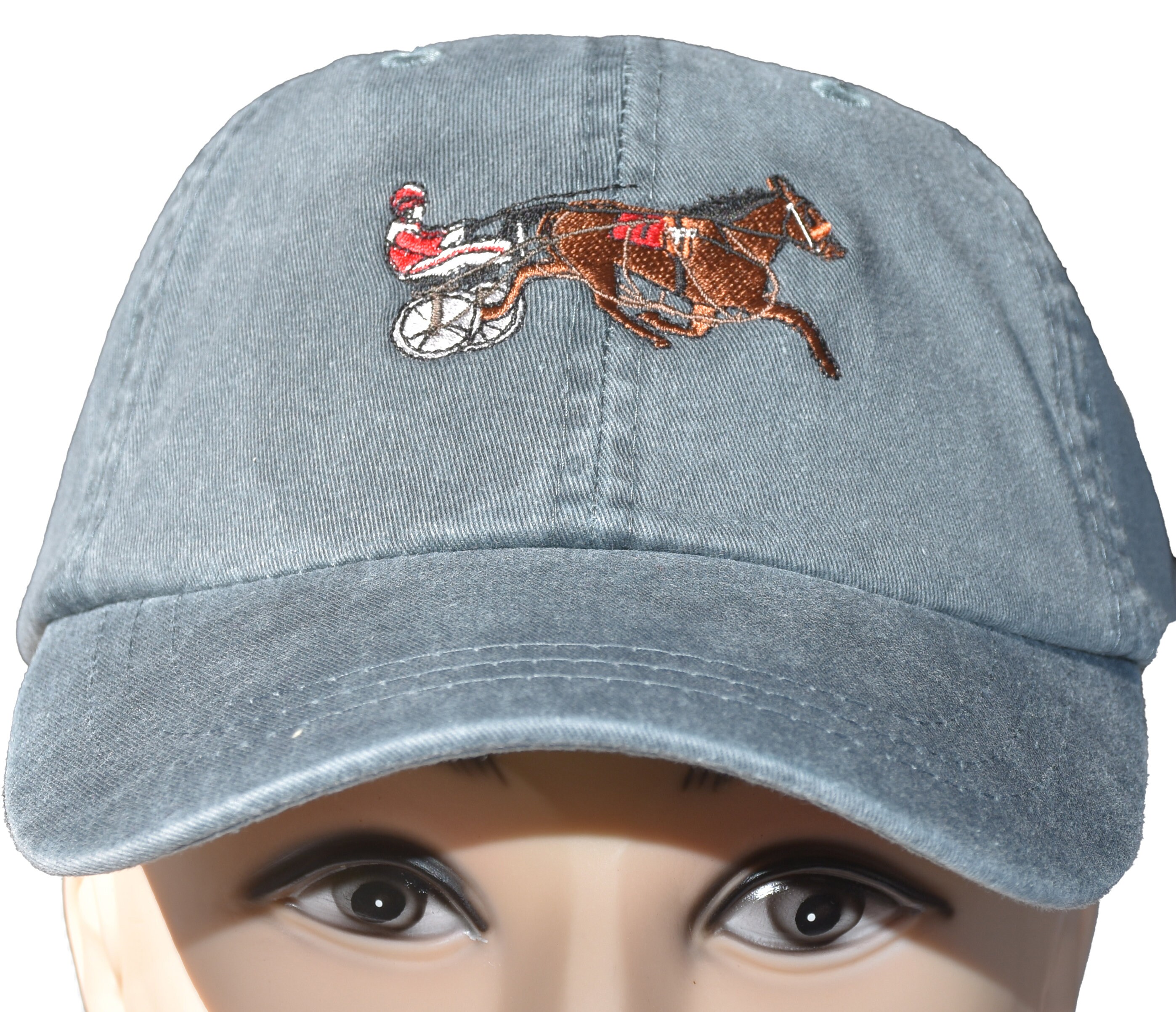Sulky Horse Racing Embroidered Baseball 