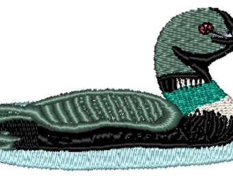 Loon Embroidered Baseball Hat: Garment-Washed Cotton Twill, Bird Lover Gift