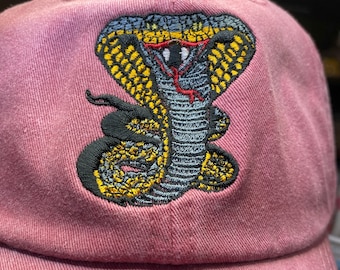Cobra Embroidered Hat, Dad Mom Cap, Snake Hat, Baseball Hat