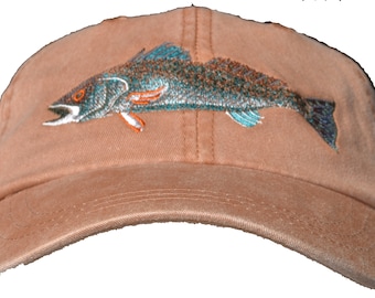 Speckled Trout Embroidered Baseball Hat, Fishing Hat