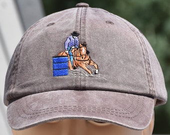 Barrel Horse Racing Embroidered Baseball Cap, Rodeo Horse