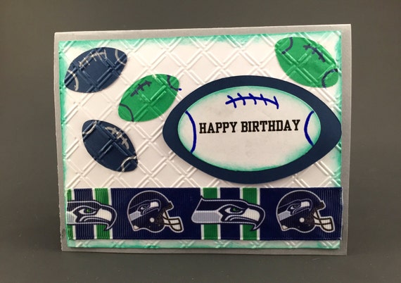 A Seattle Seahawks cardSeattle Seahawks birthday cardSeattle | Etsy