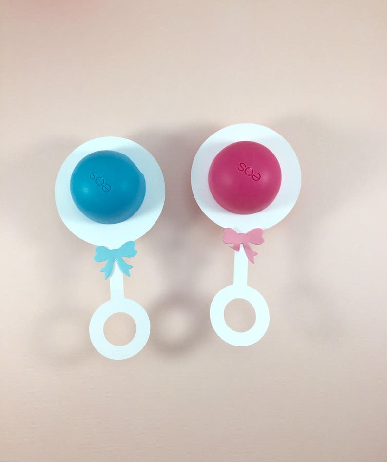 EOS white baby shower lip balm holders set of 12 rattle choose Etsy