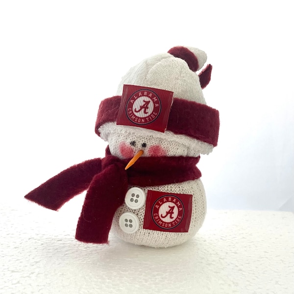 Alabama Crimson Tide,Roll Tide,Big Al,Gift for Alabama Crimson Tide fan,Alabama Crimson Tide fan gift,sock snowman,Sports snowman,Alabama