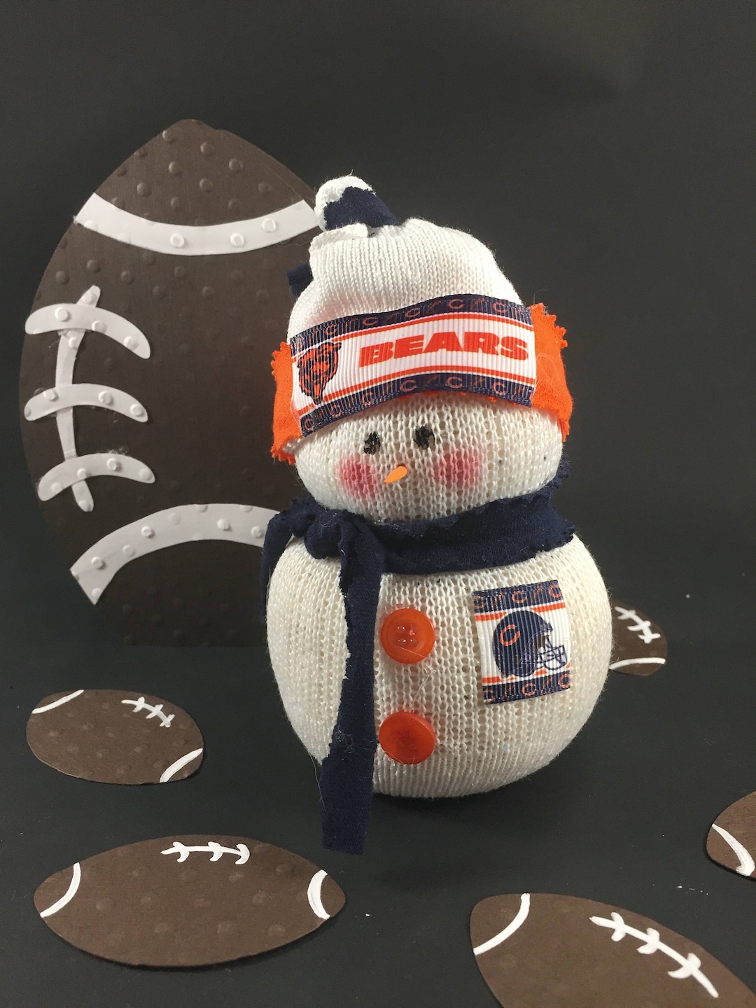 Chicago Bears,sock Snowman,gift for Chicago Bears Fan,chicago Bears