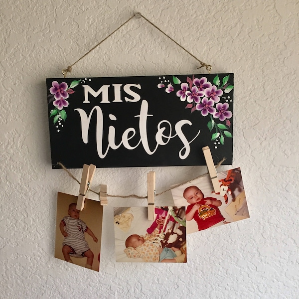 Mis Nietos sign,Grandchildren sign,Sign for abuela,Abuela,Abuelos,Grandparents gift,Grandmother sign,Mothers Day gift,Regalos para Abuelos