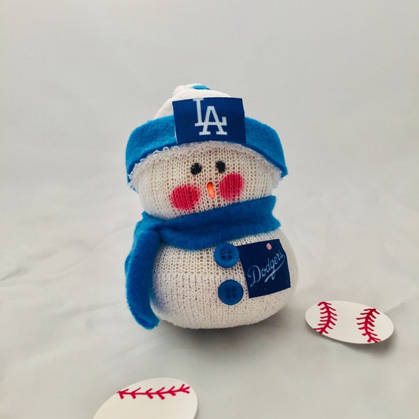 LA Dodgers,Los Angeles Dodgers,Snowman,LA Dodgers clothing,LA Dodgers fan gift,Gift for Dodgers fan,Dodgers decor,Dodger,sock snowman