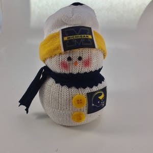 Michigan Wolverines,Michigan Wolverines decor,Michigan Wolverines accessory,Gift for Wolverines fan,Michigan Wolverines gift,sock snowman