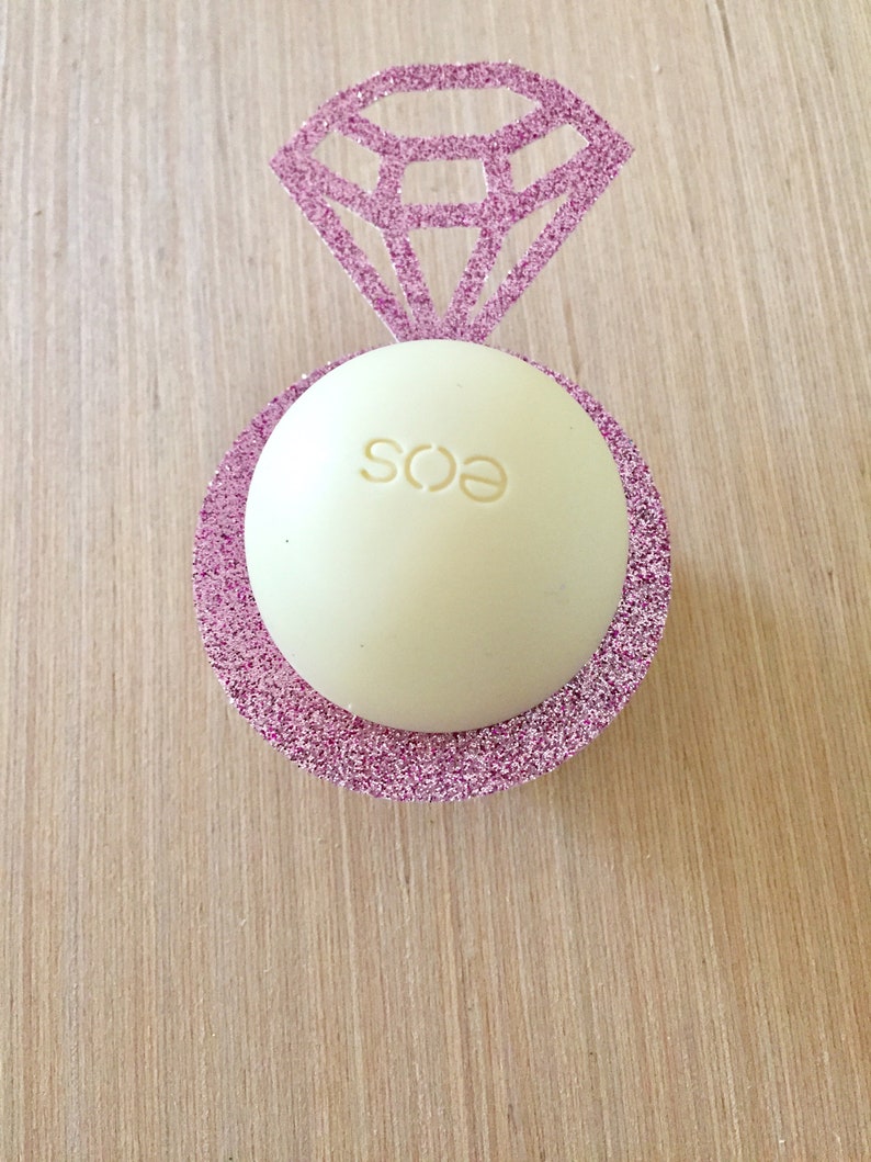 Set of 12 EOS bridal shower lip balm holders pink glitterEOS Etsy