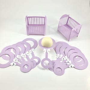 EOS baby shower lip balm holders set of 12,EOS party favor,Lip balm party favor,Baby shower supply,EOS lip balm holder,light purple,lilac