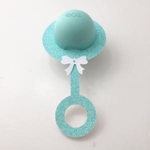12 EOS baby shower lip balm holder,EOS party favor,Lip balm party favor,Baby shower supply,EOS lip balm holder,Mint green glitter