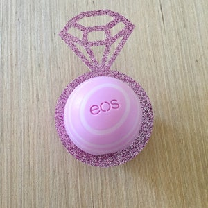 Set of 12 EOS bridal shower lip balm holders pink glitter,EOS wedding shower favor,Lip balm party favor,lip balm holder,wedding shower,EOS