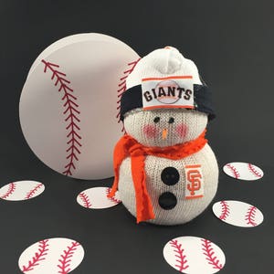 San Francisco Giants,Snowman,Giants,Gift for Giants fan,Giants fan gift,sock snowman,Giants clothing,MLB,Baseball,MLB Giants,Giants jersey