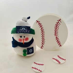 Seattle Mariners,Seattle Mariners Snowman,Mariners fan gift,Gift for Mariners fan,Seattle,sock snowman,sports snowman,Mariners baseball