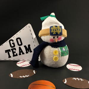 Notre Dame,Snowman,Fighting Irish,Gift for Notre Dame fan,Notre Dame jersey,Notre Dame fan gift,Gift for Fighting Irish fan,sock snowman