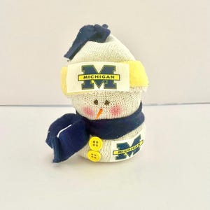 Michigan Wolverines,Michigan Wolverines decor,Michigan Wolverines accessory,Gift for Wolverines fan,Michigan Wolverines gift,sock snowman