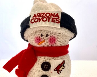 Arizona Coyotes,Sock Snowman,Coyotes snowman,Coyote hockey,Gift for Arizona  Coyote fan,Sports snowman,Arizona Coyote fan gift,NHL,Coyote