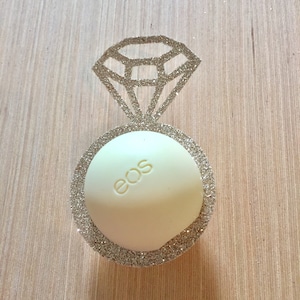 Set of 12 EOS bridal shower lip balm holders champagne glitter,EOS wedding shower favor,Lip balm party favor,lip balm holder,wedding shower