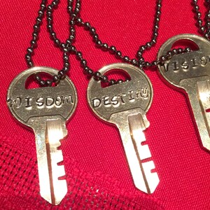 Pay it Forward by Giving a KEY Necklace~  Personalized Hand Stamped Cut Key.