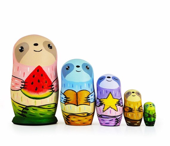 sloth nesting dolls
