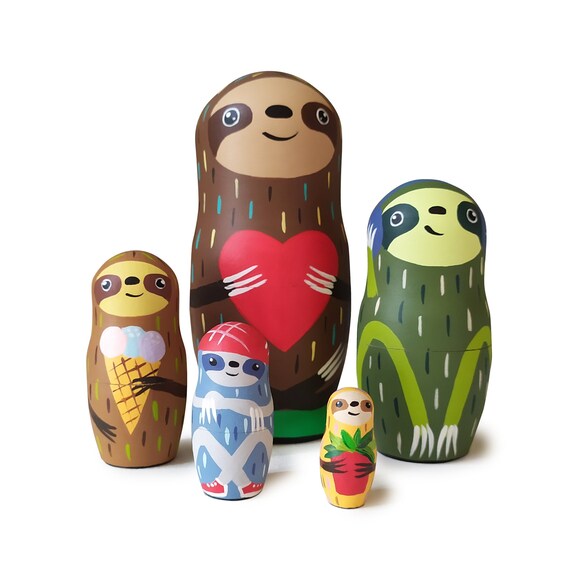 sloth nesting dolls