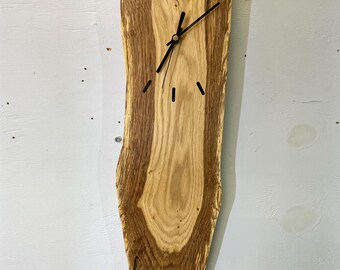 English Oak Live Edge Wall Clock, Farmhouse Driftwood Style Home Decor