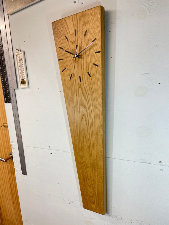 Reloj de pared de madera de roble ingles moderno largo y estrecho reloj de madera del Reino Unido reloj de pared rectangular reloj de pared delgado relojes de roble. Etsy Espana