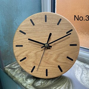 Wooden Desk Clock, English Oak Clock, Oak Mantel Clock, Office Desk Clock, Modern Desk Clock, Mantelpiece Clock, Wood Clock uk. No.3