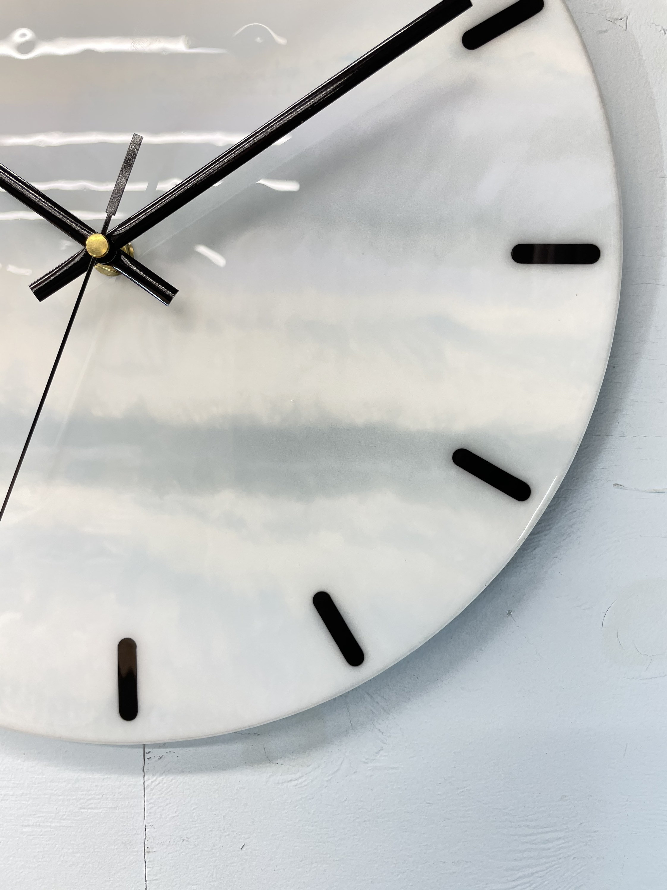 33cm Pale blue and Gray Resin Wall Clock Unusual Wall Clock Etsy