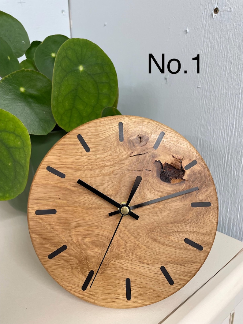 Wooden Desk Clock, English Oak Clock, Oak Mantel Clock, Office Desk Clock, Modern Desk Clock, Mantelpiece Clock, Wood Clock uk. No.1