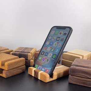 iPhone holder, wooden phone holder, business card holder, phone stand, mobile phone stand, mobile phone holder for desk
