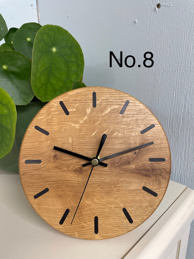 Wooden Desk Clock, English Oak Clock, Oak Mantel Clock, Office Desk Clock, Modern Desk Clock, Mantelpiece Clock, Wood Clock uk. No.8