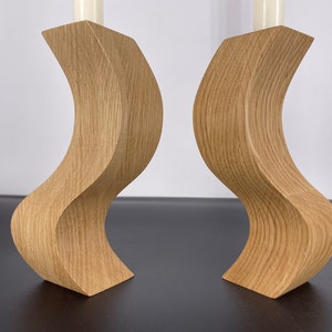 Wooden Candlestick Holders, Unusual modern candle holder, Twisted Candle Stick Holders, Table Decoration Decor, Abstract wood holders.