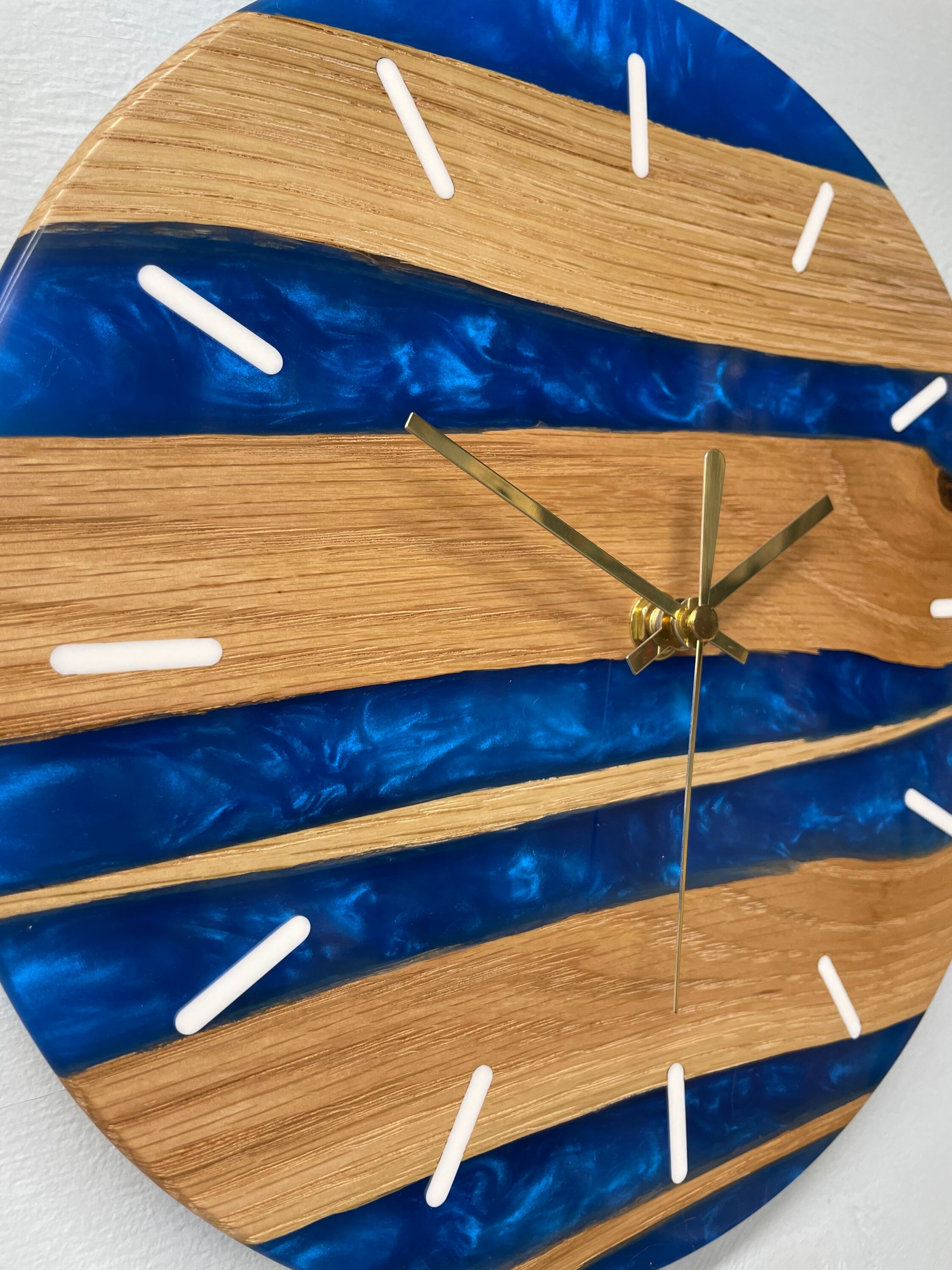 Oak Wall Clock Resin Wall Clock Quirky Wall Clock Modern Etsy UK