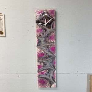 Abstract Resin Wall Clock, Narrow Slim Wall Clock,Unusual Wall Clock, Modern Wall Clock,