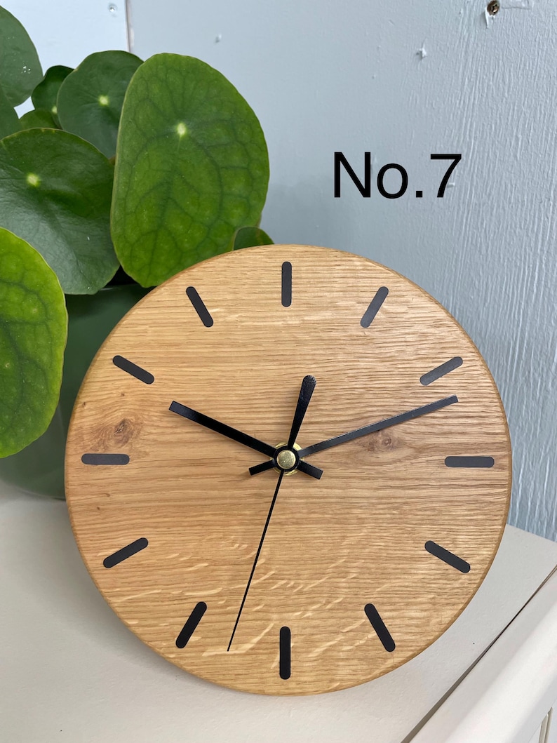Wooden Desk Clock, English Oak Clock, Oak Mantel Clock, Office Desk Clock, Modern Desk Clock, Mantelpiece Clock, Wood Clock uk. No.7