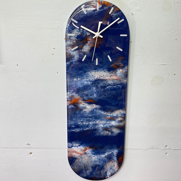 Blue and White Wall Clock Etsy