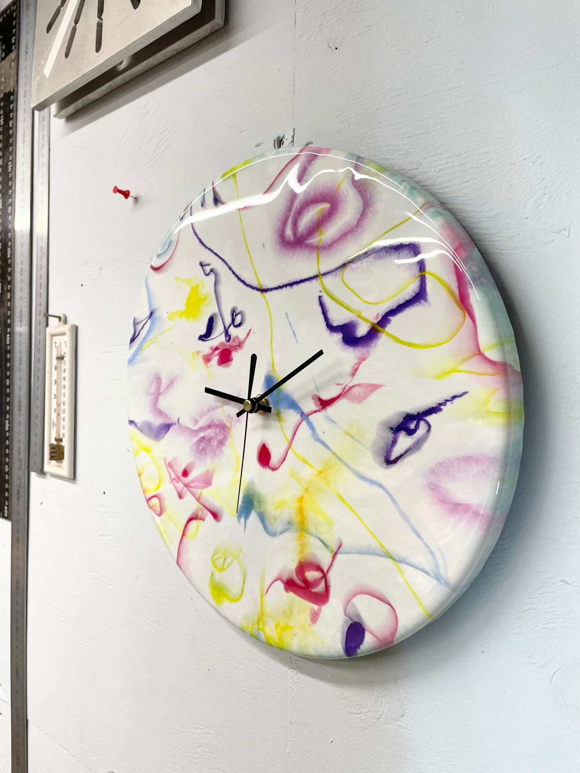 Abstract Resin Wall Clock Unusual Wall Clock Modern Wall Etsy